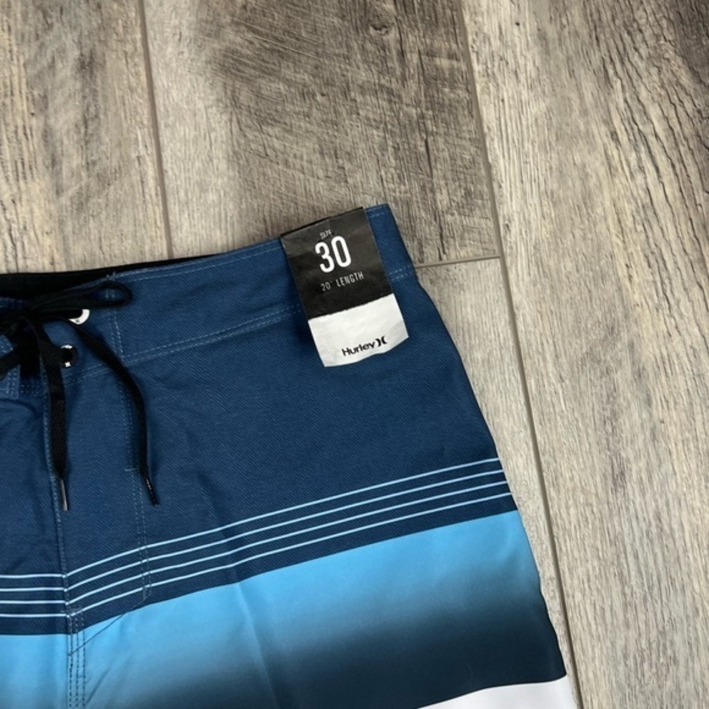 Hurley Mens Blue Stripe Swim Trunks - Picture 6 of 9